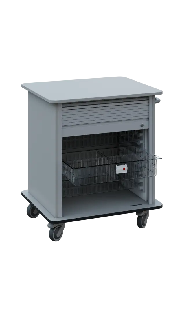 DEXTER 23 TRANSPARENT vozík boxový, roletový, nízký, 880x780x620 mm, šedá