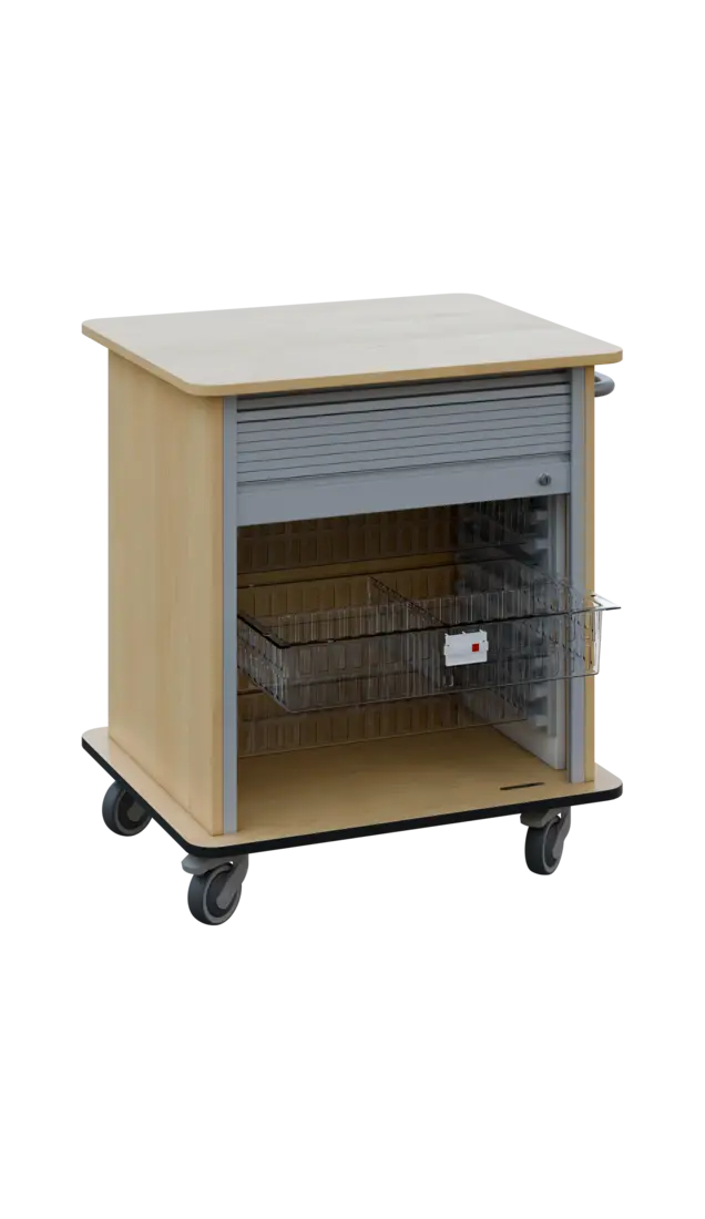 DEXTER 23 TRANSPARENT vozík boxový, roletový, nízký, 880x780x620 mm, javor horský
