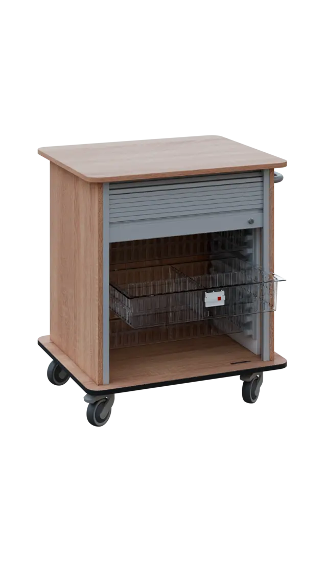 DEXTER 23 TRANSPARENT vozík boxový, roletový, nízký, 880x780x620 mm, dub bardolino