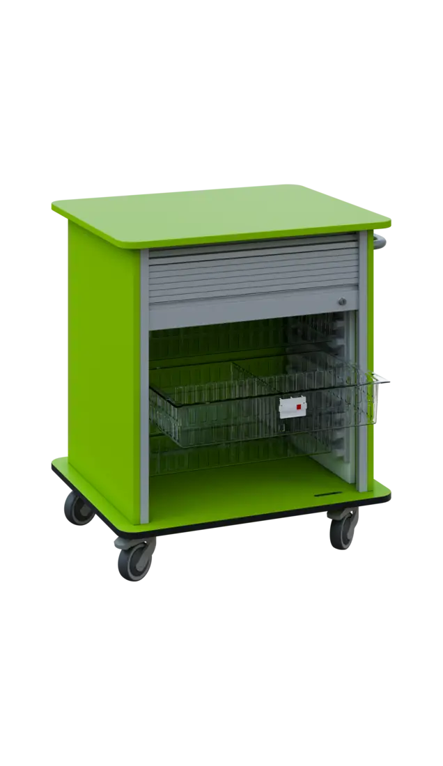 DEXTER 23 TRANSPARENT vozík boxový, roletový, nízký, 880x780x620 mm, jarní zeleň