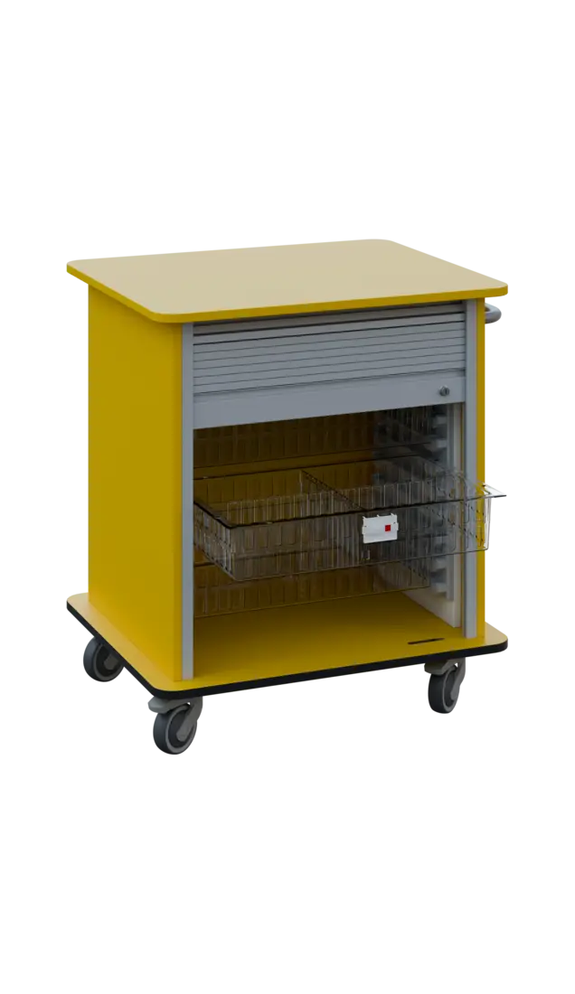 DEXTER 23 TRANSPARENT vozík boxový, roletový, nízký, 880x780x620 mm, žlutá odio