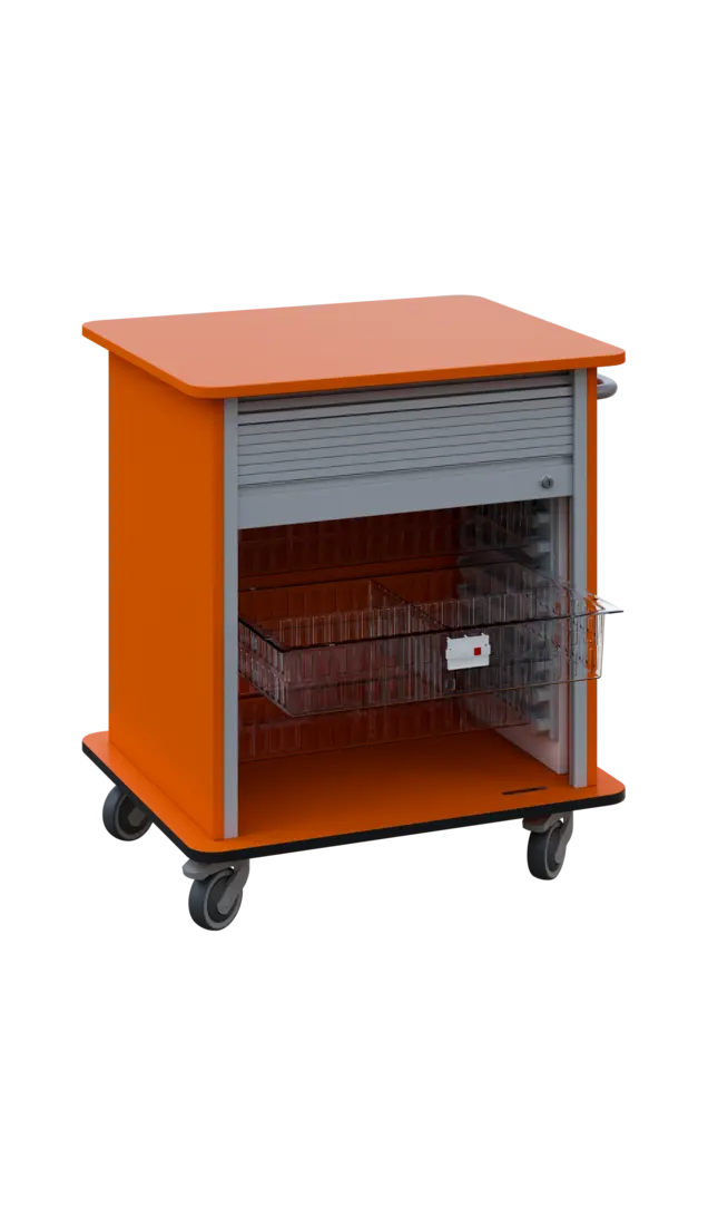 DEXTER 23 TRANSPARENT vozík boxový, roletový, nízký, 880x780x620 mm, mandarinka