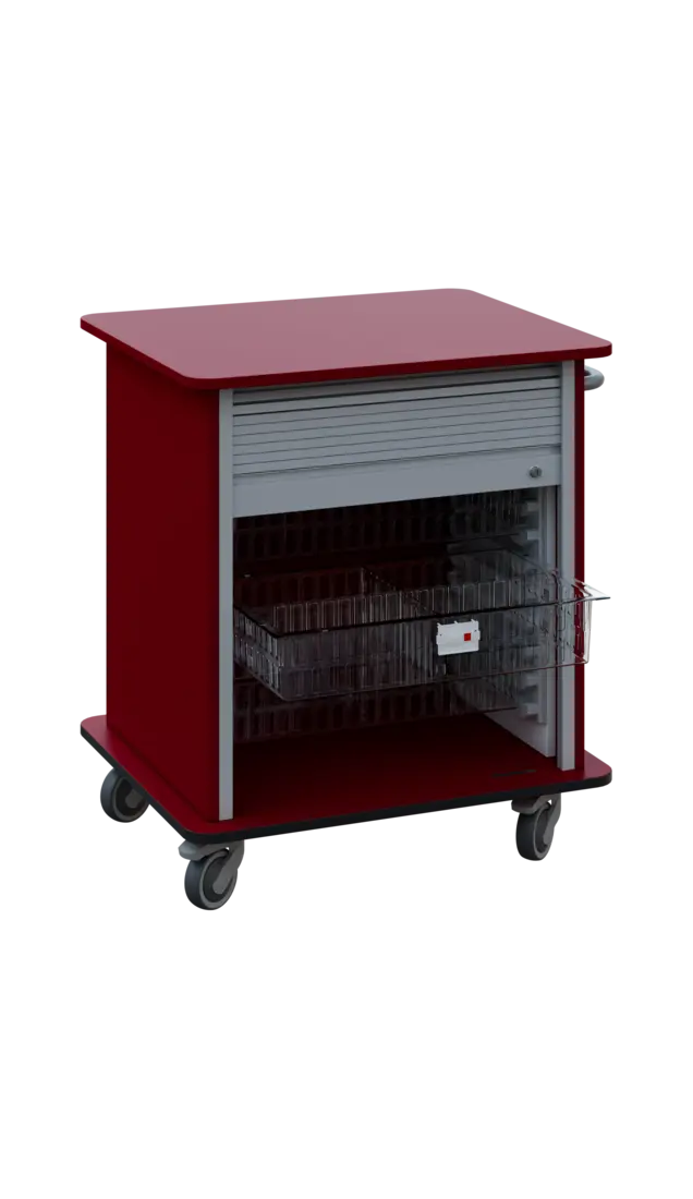DEXTER 23 TRANSPARENT vozík boxový, roletový, nízký, 880x780x620 mm, burgundská