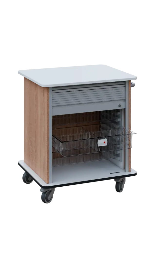 DEXTER 23 TRANSPARENT vozík boxový, roletový, nízký, 880x780x620 mm, korpus dub bardolino, horní a s