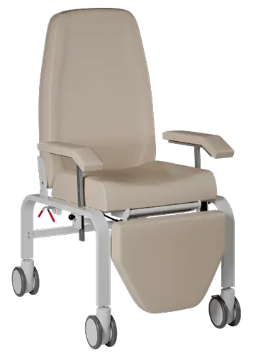 MEDI FLEX 01 mobilní křeslo polohovací, výškově stavitelné područky PU béžová
