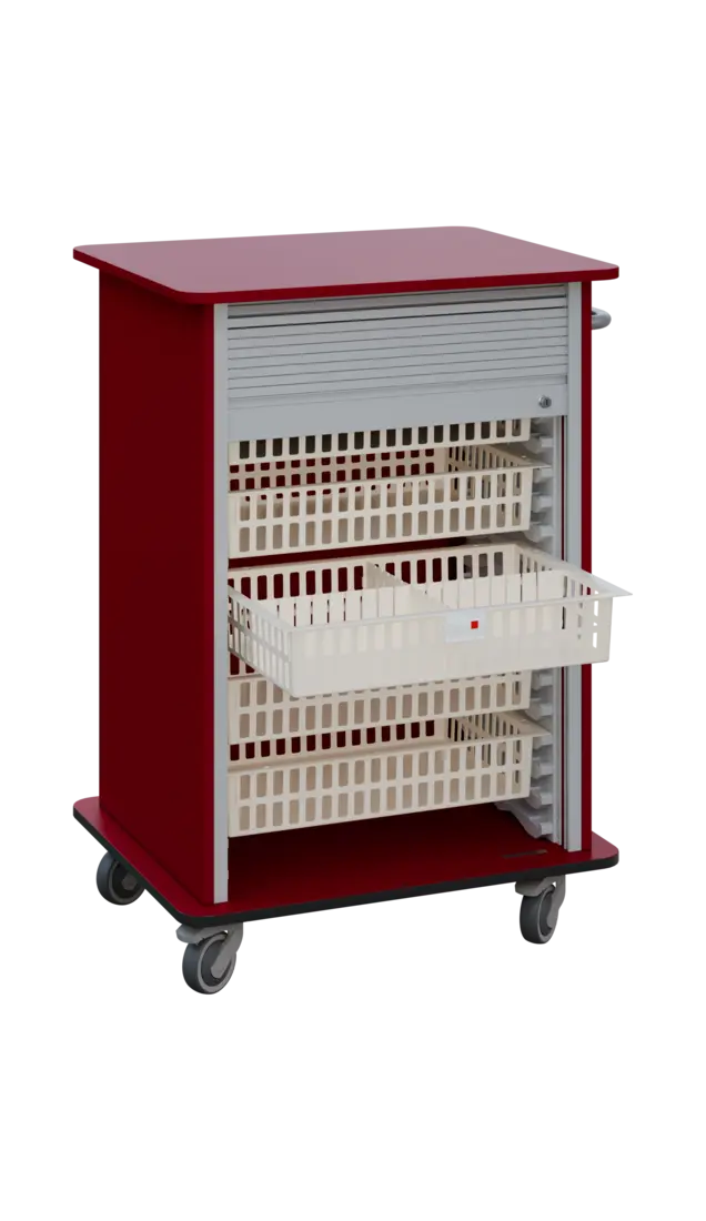 DEXTER 25 ABS vozík boxový, roletový, 1180x780x620 mm, burgundská