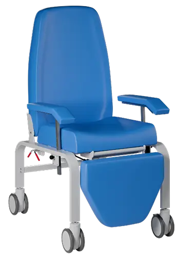 MEDI FLEX 01 mobilní křeslo polohovací, výškově stavitelné područky PU modrá