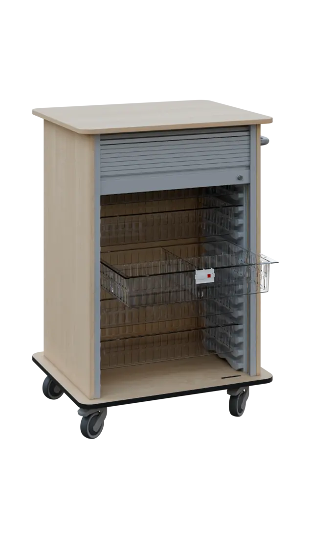 DEXTER 25 TRANSPARENT vozík boxový, roletový, 1180x780x620 mm, bříza světlá