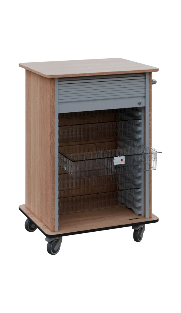 DEXTER 25 TRANSPARENT vozík boxový, roletový, 1180x780x620 mm, dub bardolino
