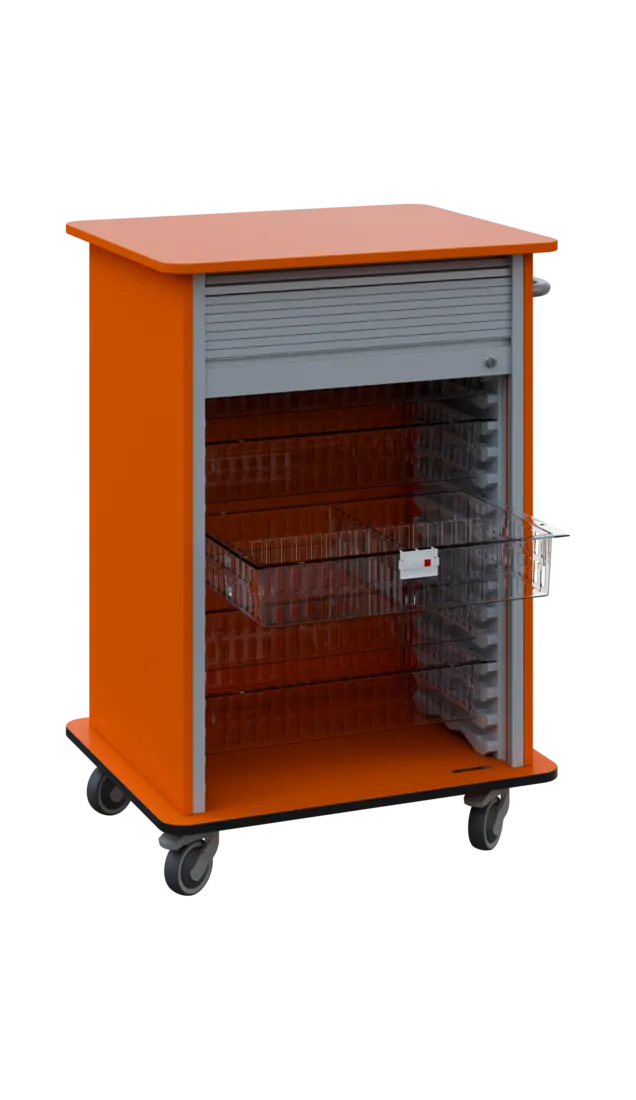 DEXTER 25 TRANSPARENT vozík boxový, roletový, 1180x780x620 mm, mandarinka