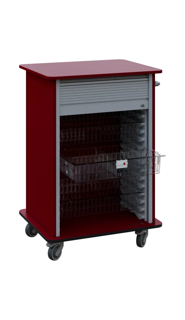 DEXTER 25 TRANSPARENT vozík boxový, roletový, 1180x780x620 mm, burgundská