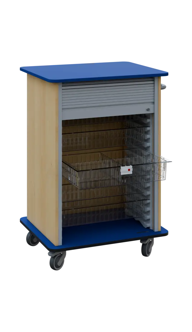 DEXTER 25 TRANSPARENT vozík boxový, roletový, 1180x780x620 mm, korpus javor horský, horní a spodní d