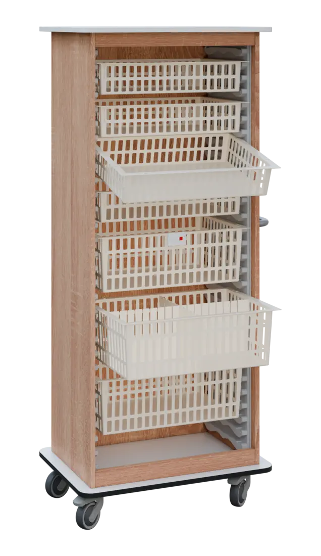 DEXTER 26 ABS vozík boxový, otevřený, 1780x750x520 mm, korpus dub bardolino, horní a spodní deska bí