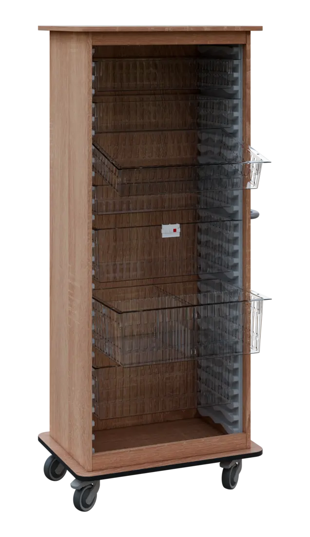 DEXTER 26 TRANSPARENT vozík boxový, otevřený, 1780x750x520 mm, dub bardolino