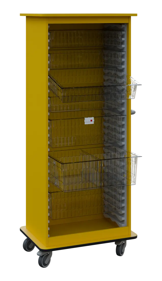 DEXTER 26 TRANSPARENT vozík boxový, otevřený, 1780x750x520 mm, žlutá odio