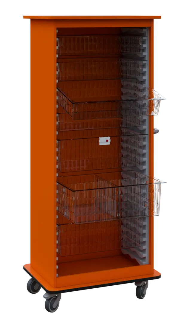 DEXTER 26 TRANSPARENT vozík boxový, otevřený, 1780x750x520 mm, mandarinka