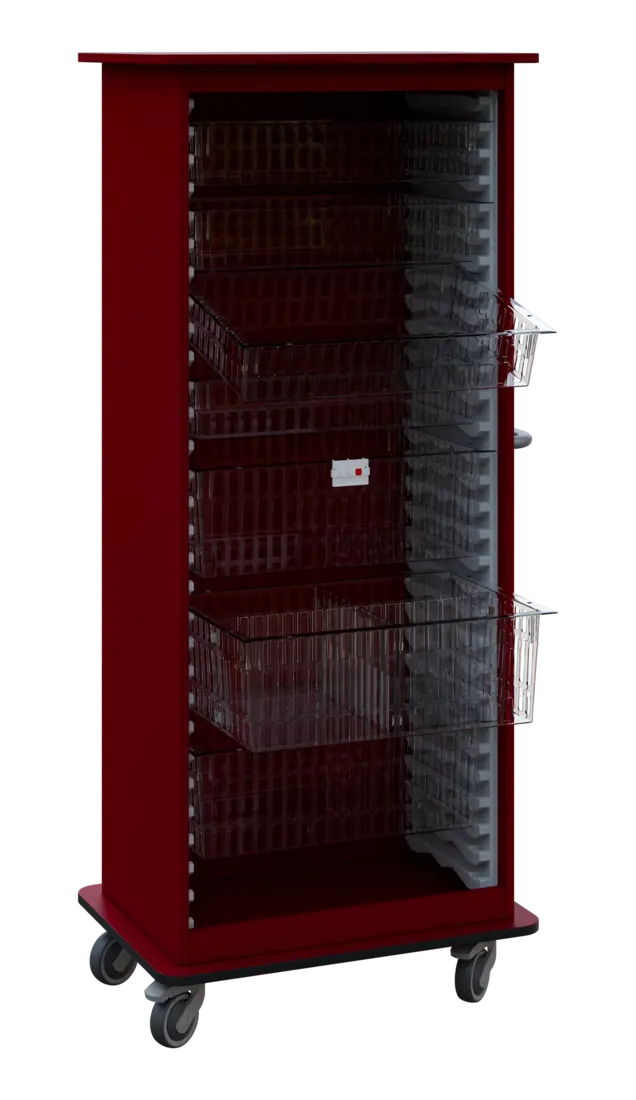 DEXTER 26 TRANSPARENT vozík boxový, otevřený, 1780x750x520 mm, burgundská