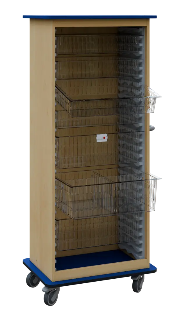 DEXTER 26 TRANSPARENT vozík boxový, otevřený, 1780x750x520 mm, korpus javor horský, horní a spodní d