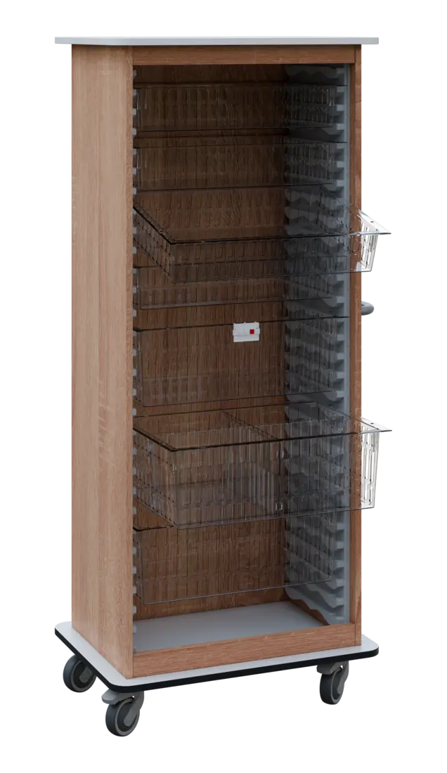 DEXTER 26 TRANSPARENT vozík boxový, otevřený, 1780x750x520 mm, korpus dub bardolino, horní a spodní