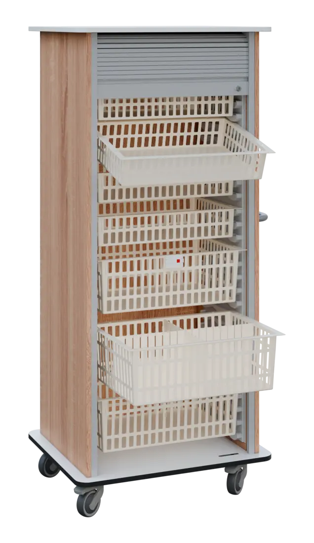 DEXTER 27 ABS vozík boxový, roletový, 1780x780x620 mm, korpus dub bardolino, horní a spodní deska bí