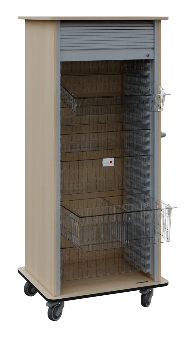DEXTER 27 TRANSPARENT vozík boxový, roletový, 1780x780x620 mm, bříza světlá