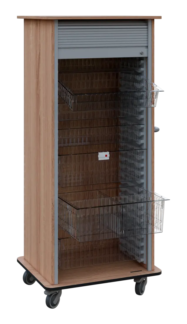 DEXTER 27 TRANSPARENT vozík boxový, roletový, 1780x780x620 mm, dub bardolino