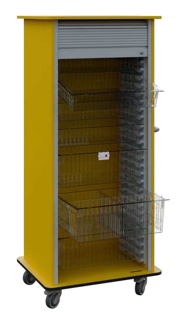 DEXTER 27 TRANSPARENT vozík boxový, roletový, 1780x780x620 mm, žlutá odio