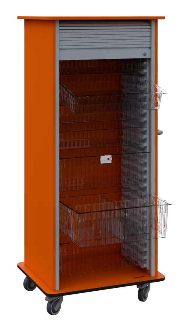 DEXTER 27 TRANSPARENT vozík boxový, roletový, 1780x780x620 mm, mandarinka