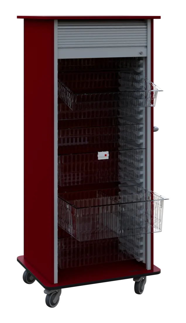 DEXTER 27 TRANSPARENT vozík boxový, roletový, 1780x780x620 mm, burgundská