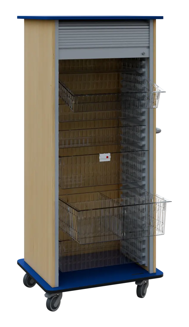 DEXTER 27 TRANSPARENT vozík boxový, roletový, 1780x780x620 mm, korpus javor horský, horní a spodní d