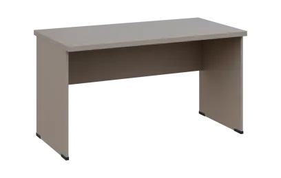 MHCPL 37 - 14 stůl kancelářský, dřevěná podnož, deska 36 mm, široký 1400 mm, taupe hnědá