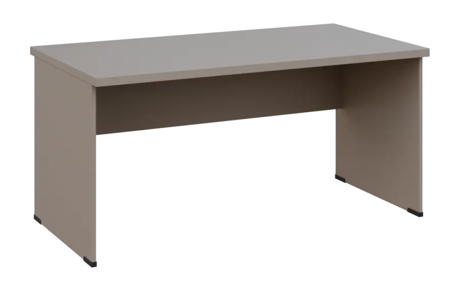 MHCPL 38 - 16 stůl kancelářský, dřevěná podnož, deska 36 mm, široký 1600 mm, taupe hnědá