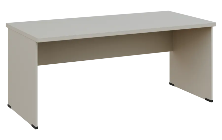 MHCPL 38 - 18 stůl kancelářský, dřevěná podnož, deska 36 mm, široký 1800 mm, teplá šedá