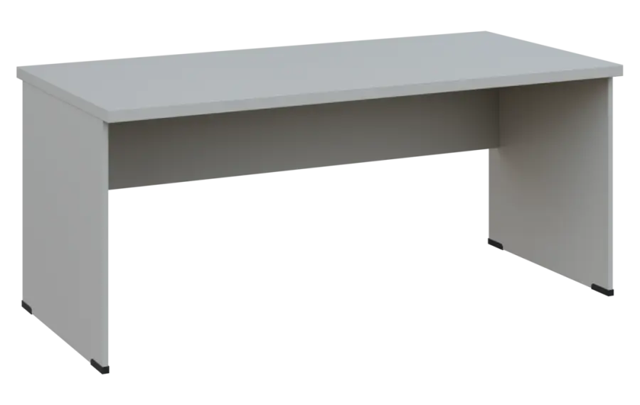 MHCPL 38 - 18 stůl kancelářský, dřevěná podnož, deska 36 mm, široký 1800 mm, světle šedá