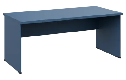 MHCPL 38 - 18 stůl kancelářský, dřevěná podnož, deska 36 mm, široký 1800 mm, hlubinná modrá
