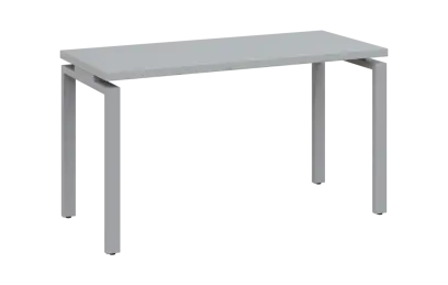 MHCPK 36 - 14 stůl kancelářský, kovová podnož stříbrná, deska 36 mm, široký 1400 mm, světle šedá