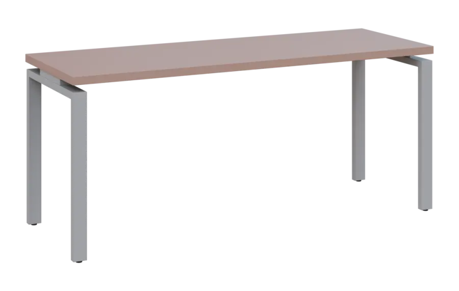 MHCPK 36 - 18 stůl kancelářský, kovová podnož stříbrná, deska 36 mm, široký 1800 mm, pudrově růžová