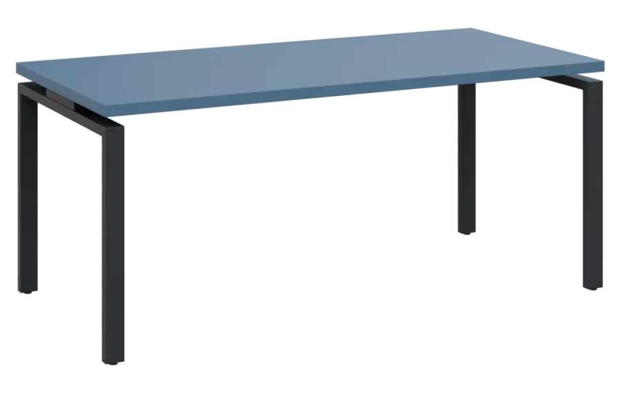 MHCPK 38 - 18 stůl kancelářský, kovová podnož černá, deska 36 mm, široký 1800 mm, šedomodrá