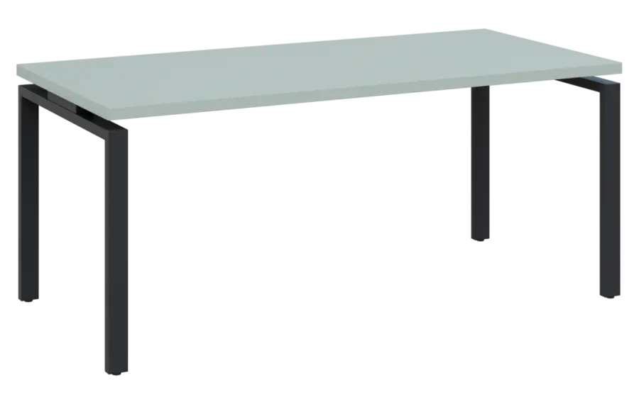 MHCPK 38 - 18 stůl kancelářský, kovová podnož černá, deska 36 mm, široký 1800 mm, šedozelinkavá