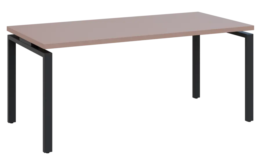 MHCPK 38 - 18 stůl kancelářský, kovová podnož černá, deska 36 mm, široký 1800 mm, pudrově růžová