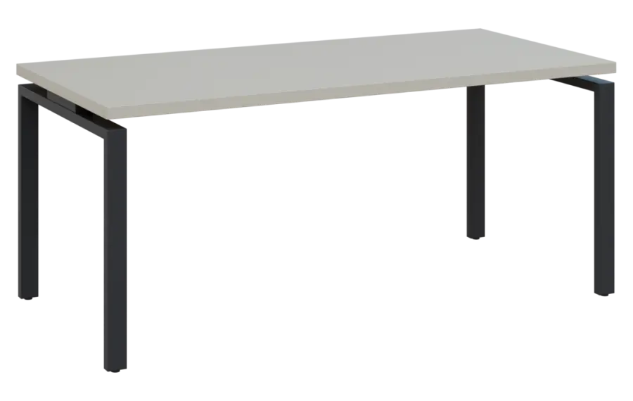 MHCPK 38 - 18 stůl kancelářský, kovová podnož černá, deska 36 mm, široký 1800 mm, teplá šedá