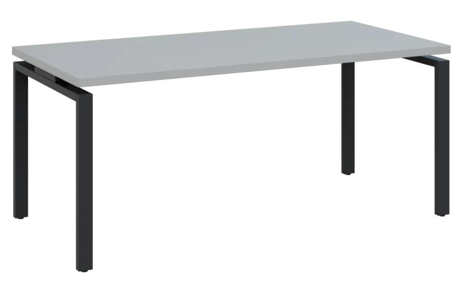 MHCPK 38 - 18 stůl kancelářský, kovová podnož černá, deska 36 mm, široký 1800 mm, světle šedá