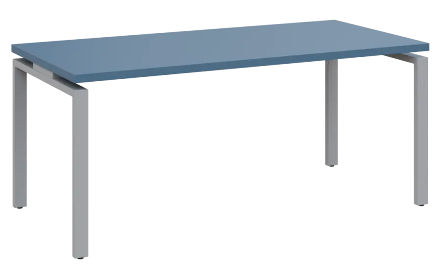 MHCPK 38 - 18 stůl kancelářský, kovová podnož stříbrná, deska 36 mm, široký 1800 mm, šedomodrá