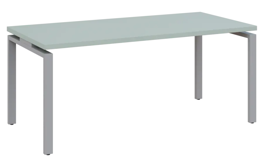 MHCPK 38 - 18 stůl kancelářský, kovová podnož stříbrná, deska 36 mm, široký 1800 mm, šedozelinkavá
