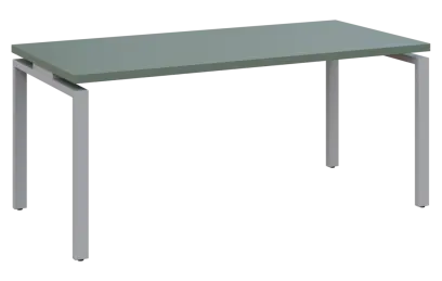 MHCPK 38 - 18 stůl kancelářský, kovová podnož stříbrná, deska 36 mm, široký 1800 mm, agáve zelená