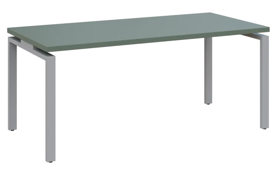 MHCPK 38 - 18 stůl kancelářský, kovová podnož stříbrná, deska 36 mm, široký 1800 mm, agáve zelená