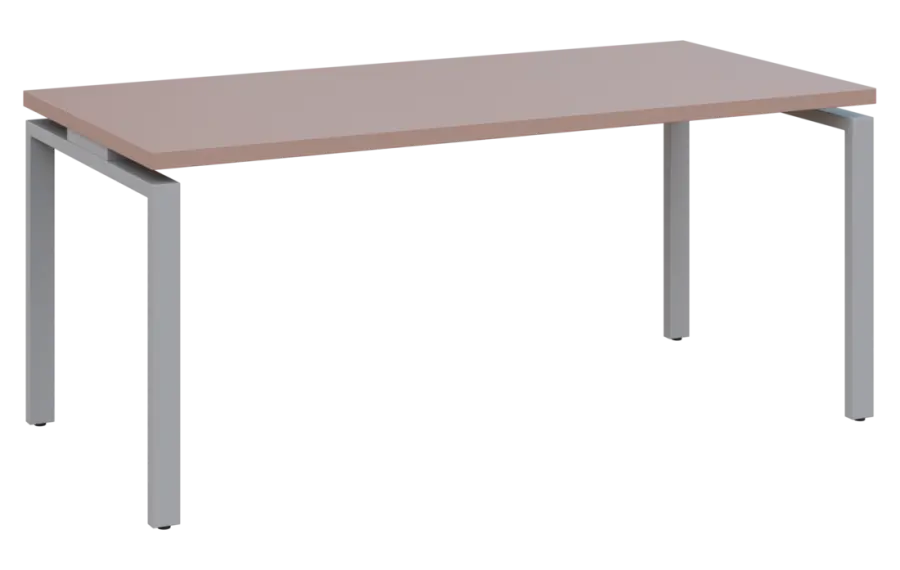 MHCPK 38 - 18 stůl kancelářský, kovová podnož stříbrná, deska 36 mm, široký 1800 mm, pudrově růžová