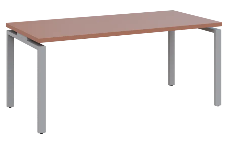 MHCPK 38 - 18 stůl kancelářský, kovová podnož stříbrná, deska 36 mm, široký 1800 mm, pudrově hnědá