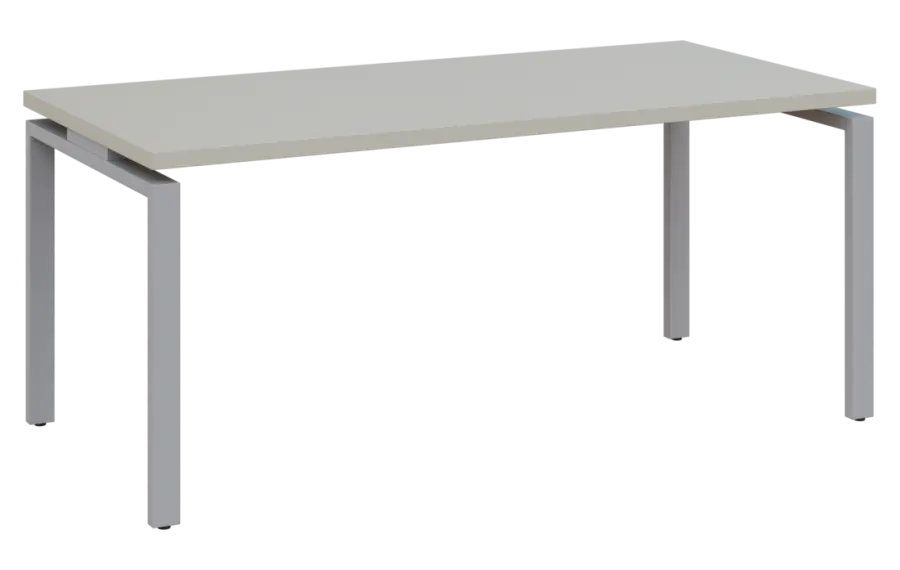 MHCPK 38 - 18 stůl kancelářský, kovová podnož stříbrná, deska 36 mm, široký 1800 mm, teplá šedá