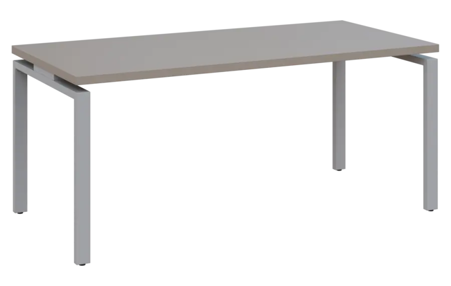 MHCPK 38 - 18 stůl kancelářský, kovová podnož stříbrná, deska 36 mm, široký 1800 mm, taupe hnědá